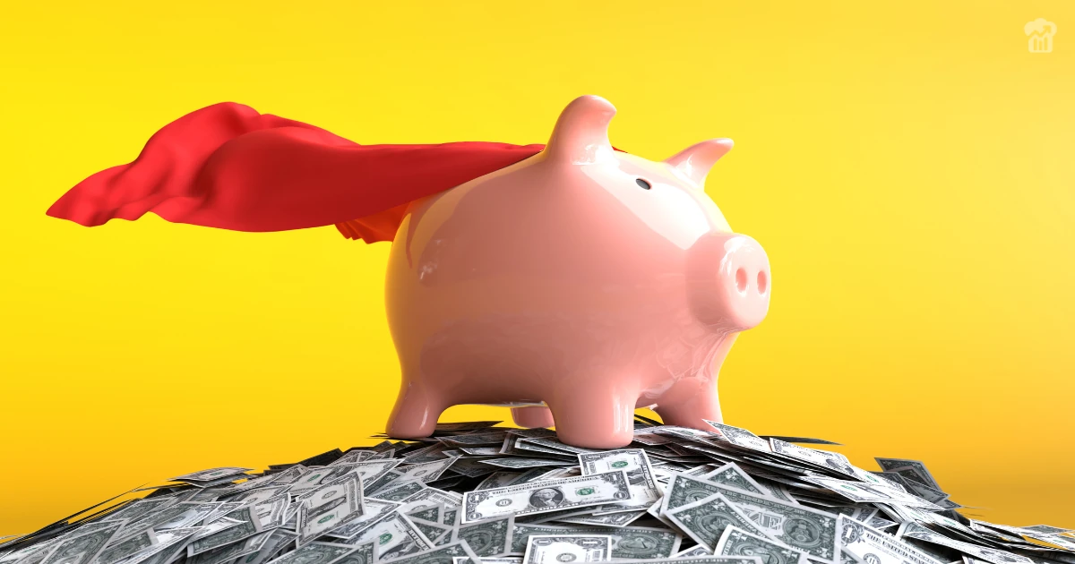 Skarbonka superbohater na pieniądzach - ukryte koszty w restauracji